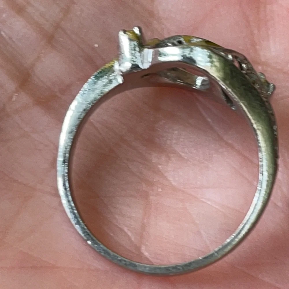 Antique sterling silver ring with Marcasite and genuine crystals